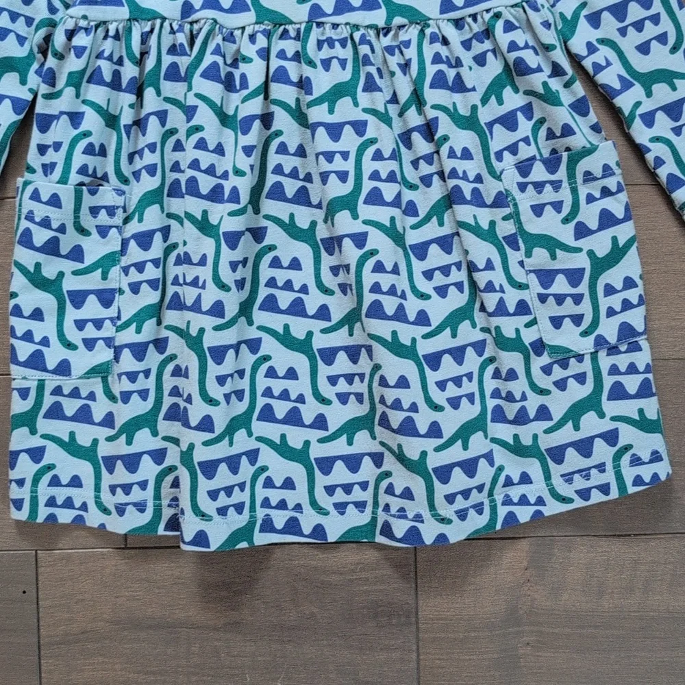 Hanna Andersson 3T Dinosaur Long Sleeve Playground Dress with Pockets - Picture 5 of 7